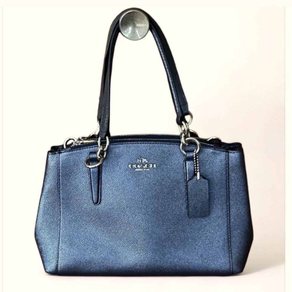 Coach Mini Christie carryall Metallic Teal RARE
